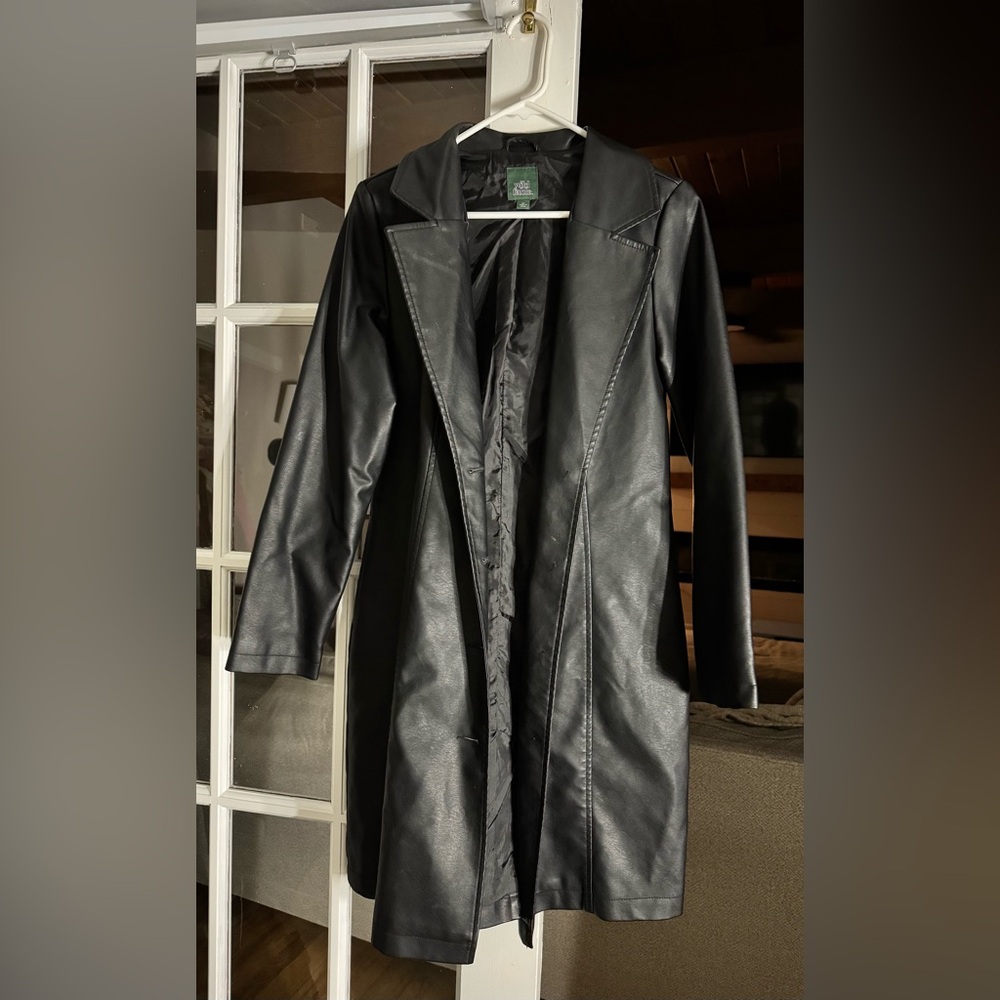 Women's Black Leather Coat